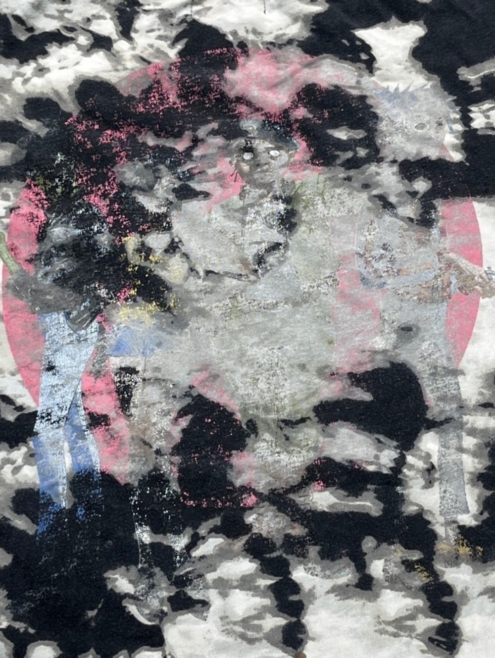 Gorillaz Preowned XL Tie Dye Cut Off Sleeve Tank Top T-shirt